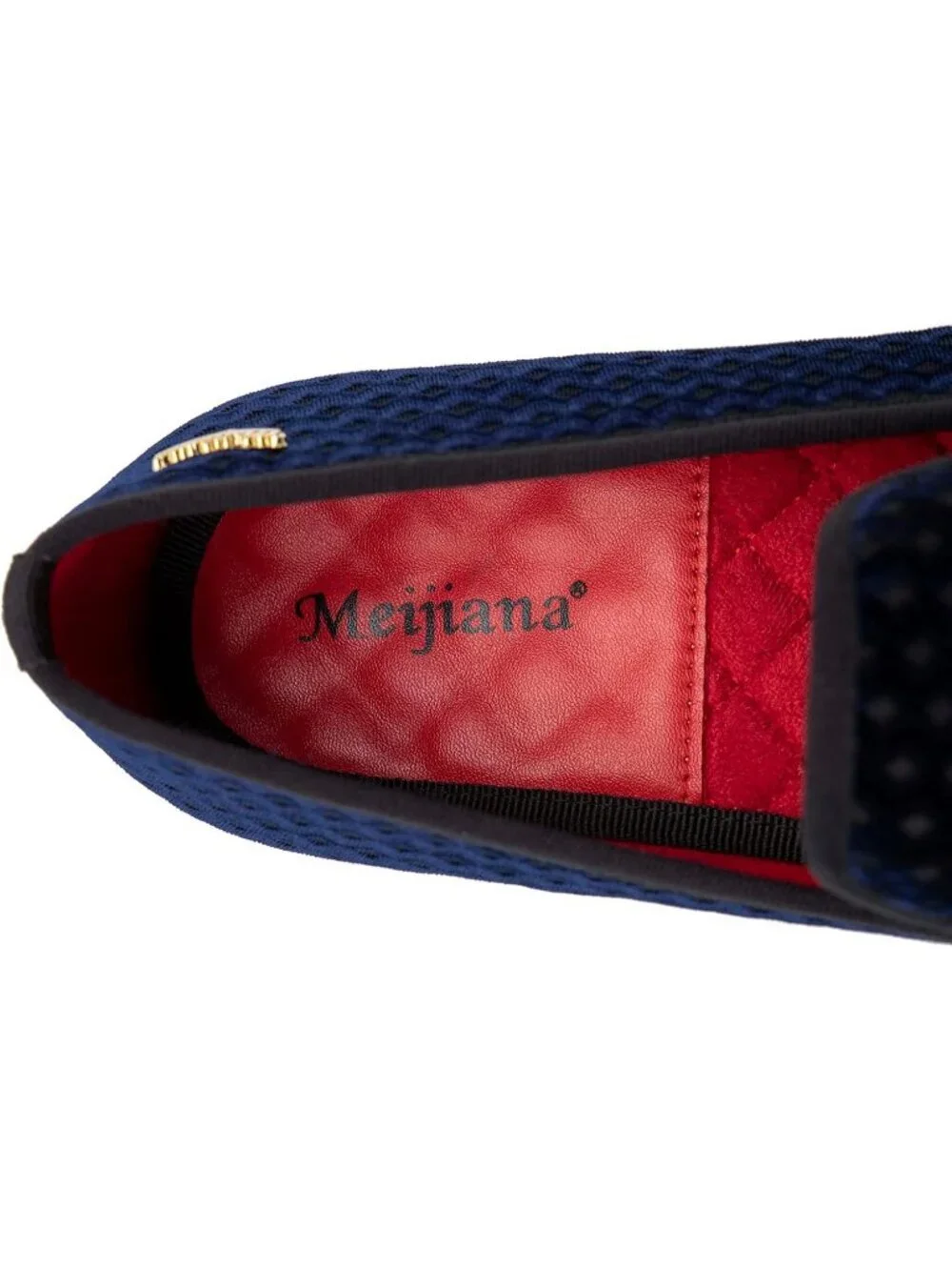 Meijiana Men's Blue03 Velvet Loafer Embossed Pattern Slip On Tuxedo Dress Shoes